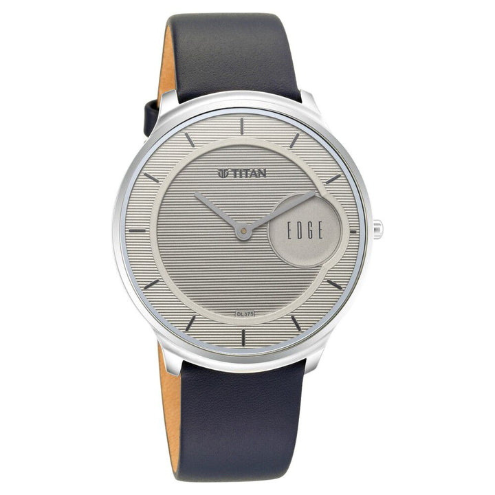 Titan Edge Baseline Grey Dial Analog Leather Strap watch for Men - The Watch Factory ®