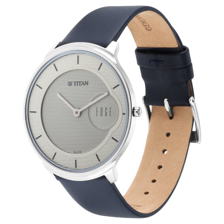 Titan Edge Baseline Grey Dial Analog Leather Strap watch for Men - The Watch Factory ®