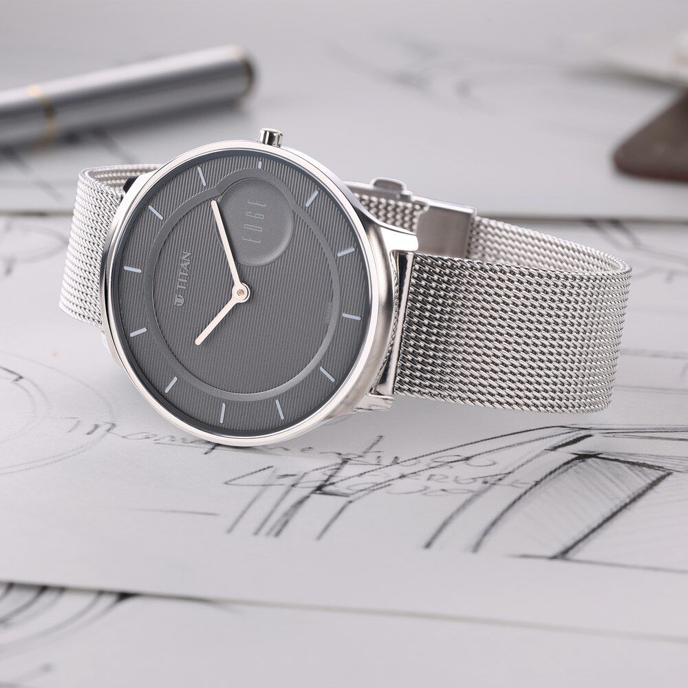 Titan Minimals Grey Dial Analog Stainless Steel Strap Watch for Men - The Watch Factory ®