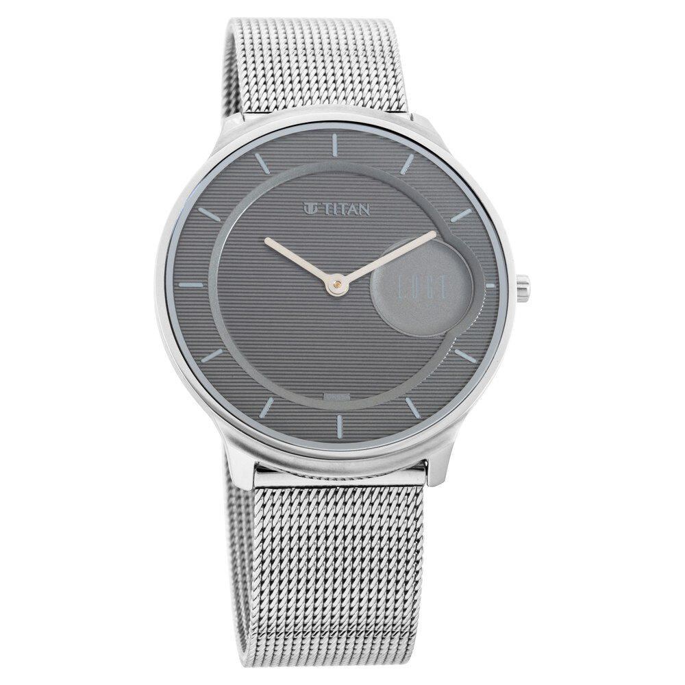 Titan Minimals Grey Dial Analog Stainless Steel Strap Watch for Men - The Watch Factory ®