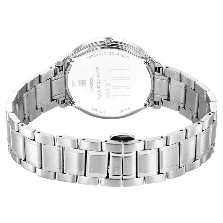 Titan Edge Metal Silver Dial Stainless Steel Strap Watch for Men-NT1843SM02