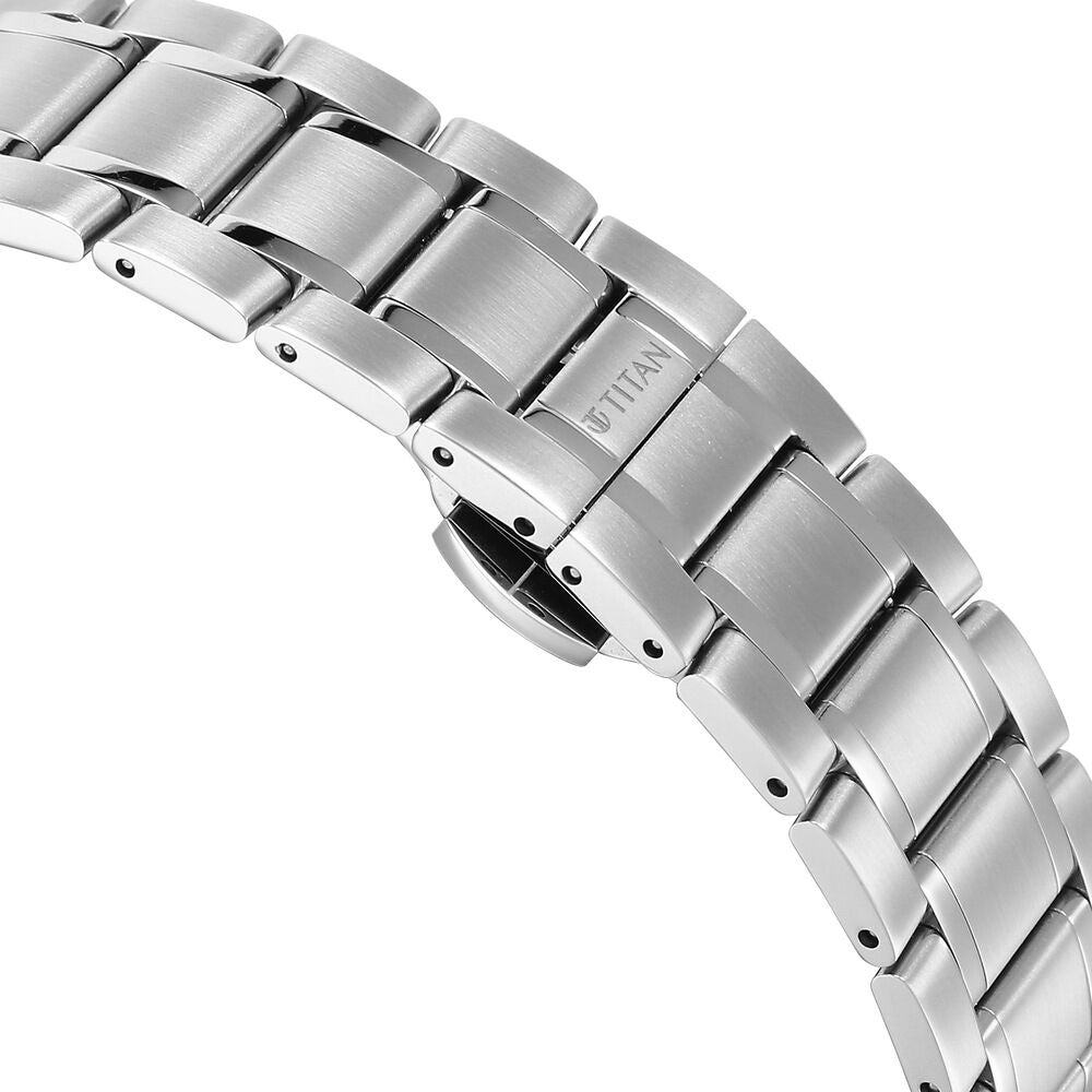 Titan Edge Murals Quartz Analog Blue Dial Stainless Steel Strap Watch For Men-1843SM03