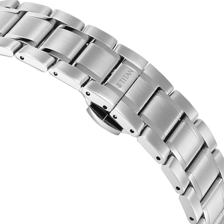 Titan Edge Murals Quartz Analog Yellow Dial Stainless Steel Strap Watch For Men-1843SM05