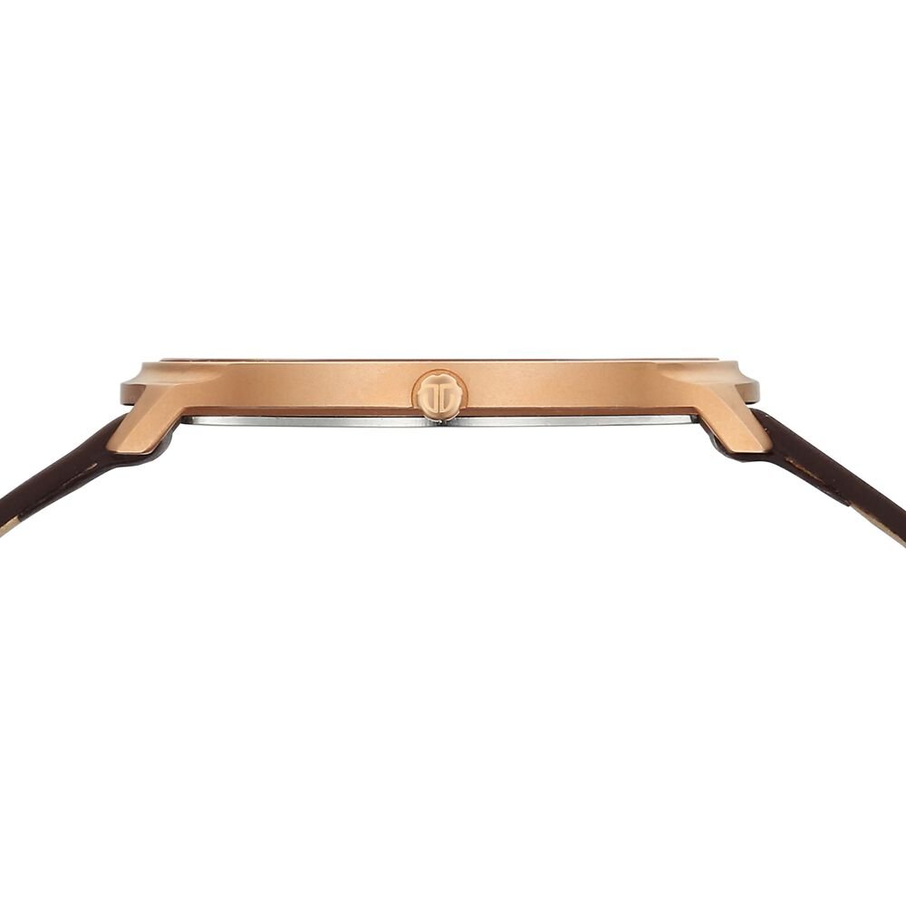 Titan Edge Quartz Analog White Dial Brown Leather Strap Watch For Men - The Watch Factory ®