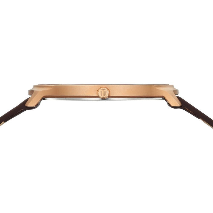 Titan Edge Quartz Analog White Dial Brown Leather Strap Watch For Men - The Watch Factory ®