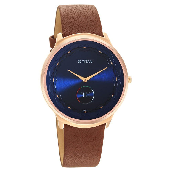 Titan Quartz Analog Blue Dial Leather Strap Watch for Men-1843WL02