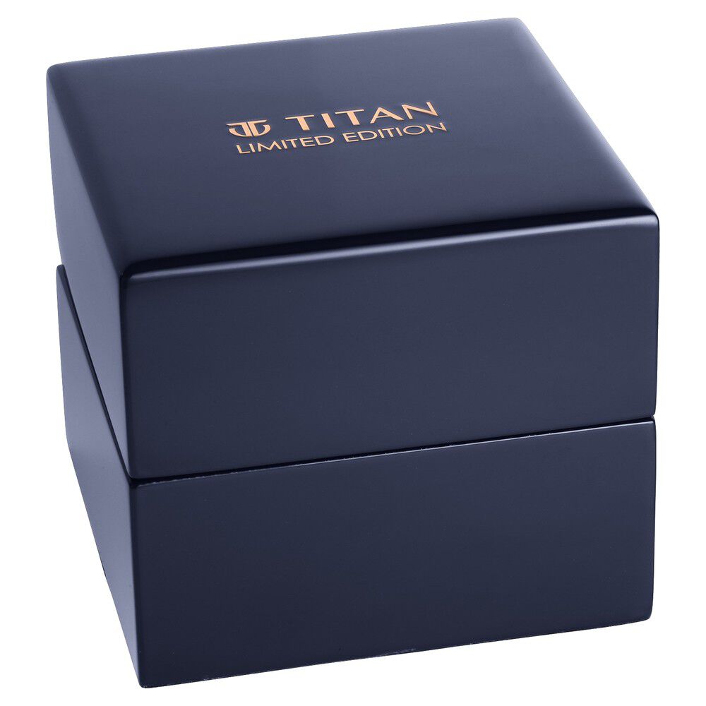 Titan Quartz Analog Blue Dial Leather Strap Watch for Men-1843WL02