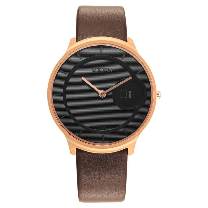 Titan Quartz Analog Black Dial Leather Strap Watch for Men - The Watch Factory ®