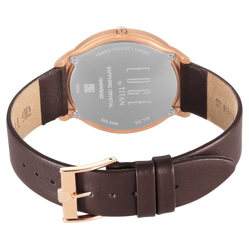 Titan Quartz Analog Black Dial Leather Strap Watch for Men - The Watch Factory ®