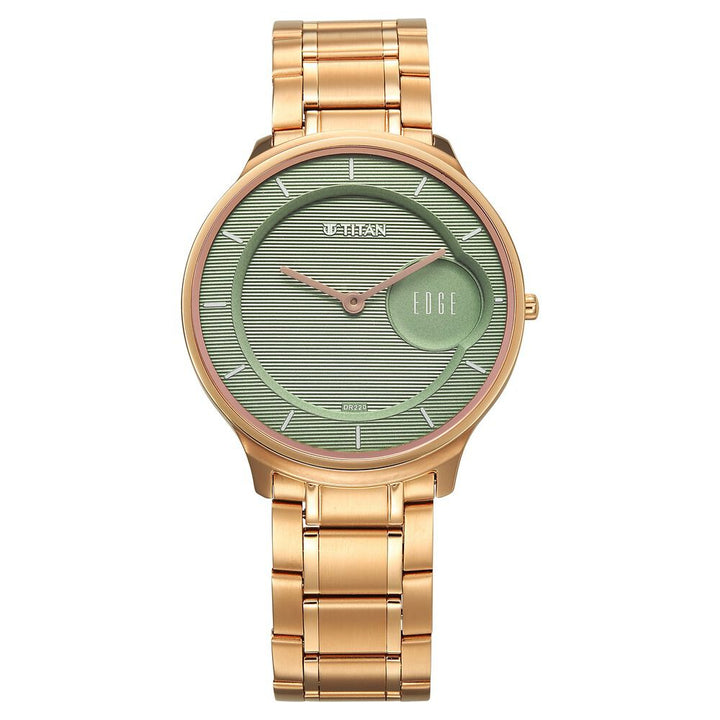 Titan Edge Murals Quartz Analog Green Dial Stainless Steel Strap Watch For Men-1843WM02