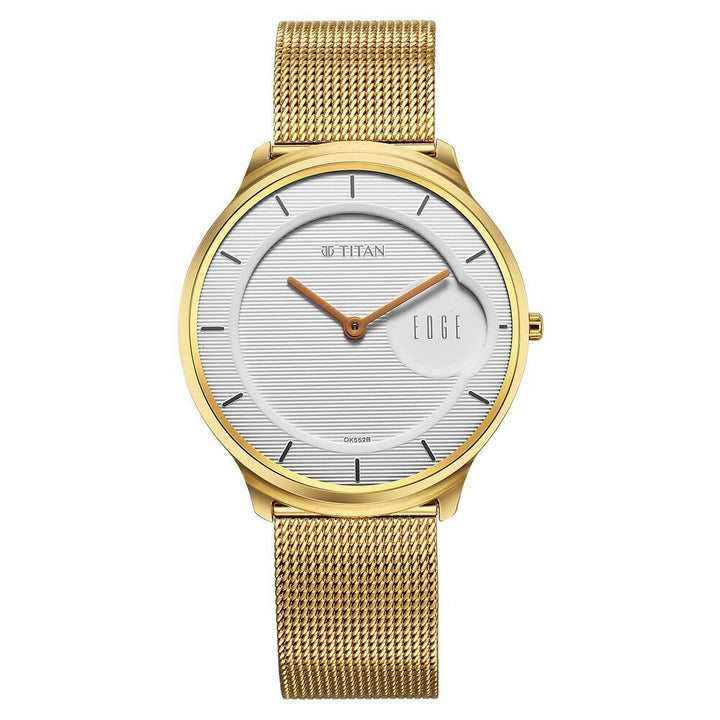 Titan Edge Baseline White Dial Analog Stainless Steel Strap Watch for Men - The Watch Factory ®