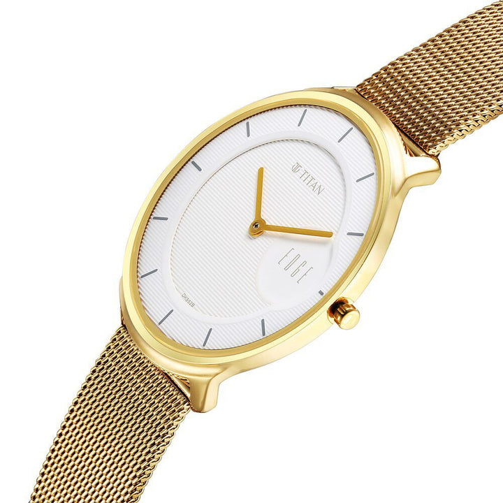 Titan Edge Baseline White Dial Analog Stainless Steel Strap Watch for Men - The Watch Factory ®