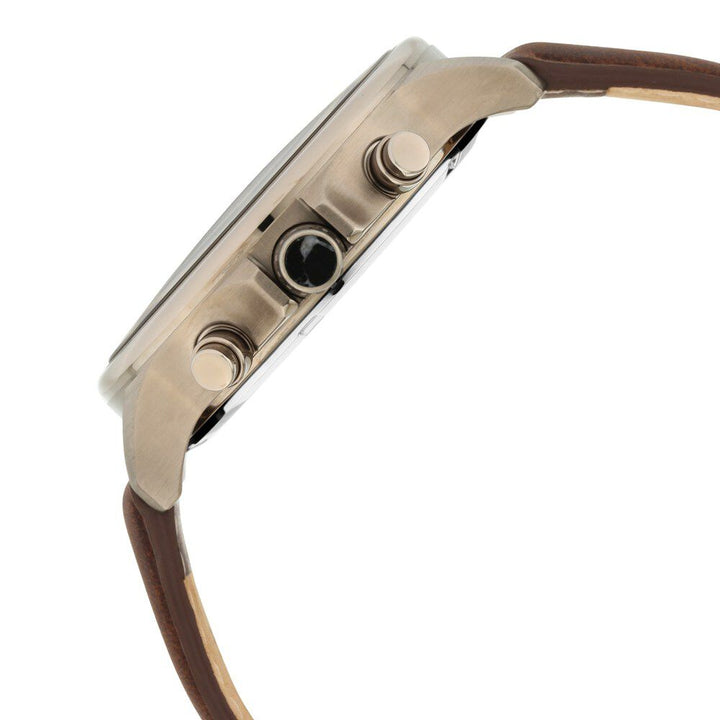 Titan Grandmaster Brown Dial Quartz Multifunction Leather Strap watch for Men-NS1846QL01