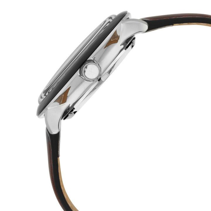 Titan Grandmaster White Dial Automatic Leather Strap watch for Men-NR1848KL01