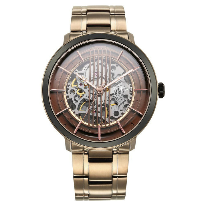 Titan Quartet Brown Dial Automatic Stainless Steel Strap Watch for Men - The Watch Factory ®