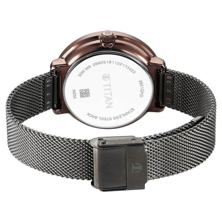 Titan Quartz Analog Anthracite Dial Stainless Steel Strap Watch for Men-1849KM01