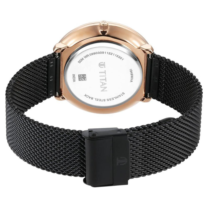 Titan Noir Black Dial Analog Stainless Steel Strap watch for Men-1849KM03