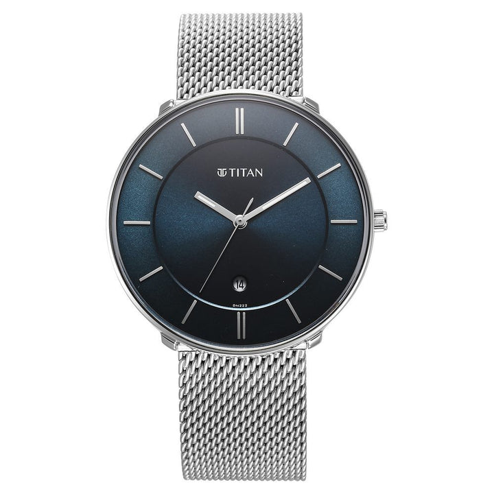 Titan Noir Blue Dial Analog Stainless Steel Strap Watch for Men-1849SM02