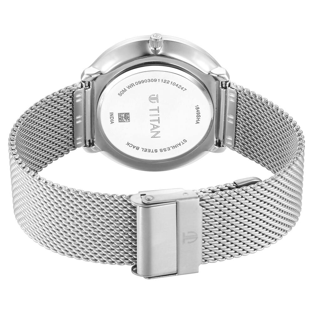 Titan Noir Blue Dial Analog Stainless Steel Strap Watch for Men-1849SM02