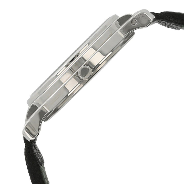 Titan Analog Silver Dial Quartz Stainless Steel Black Leather Strap Watch for Men NR1855SL01