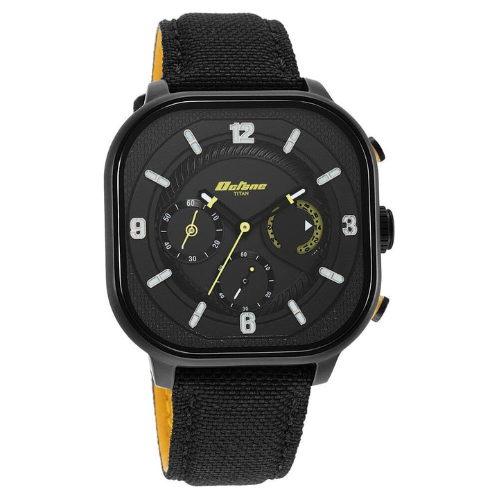 Titan Octane Aerobatics Black Chrono Fabric Strap Watch for Men - The Watch Factory ®