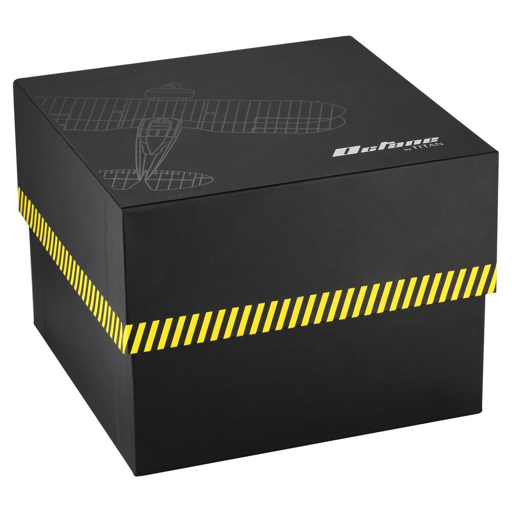 Titan Octane Aerobatics Black Chrono Fabric Strap Watch for Men NS1856NL01