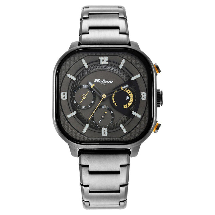 Titan Octane Aerobatics Quartz Chronograph Anthracite Dial Grey Stainless Steel Strap Watch For Men-NT1856QM01