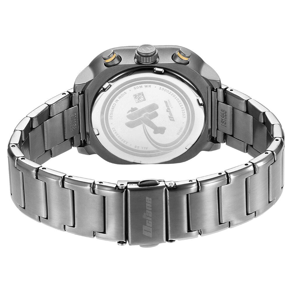 Titan Octane Aerobatics Quartz Chronograph Anthracite Dial Grey Stainless Steel Strap Watch For Men-NT1856QM01