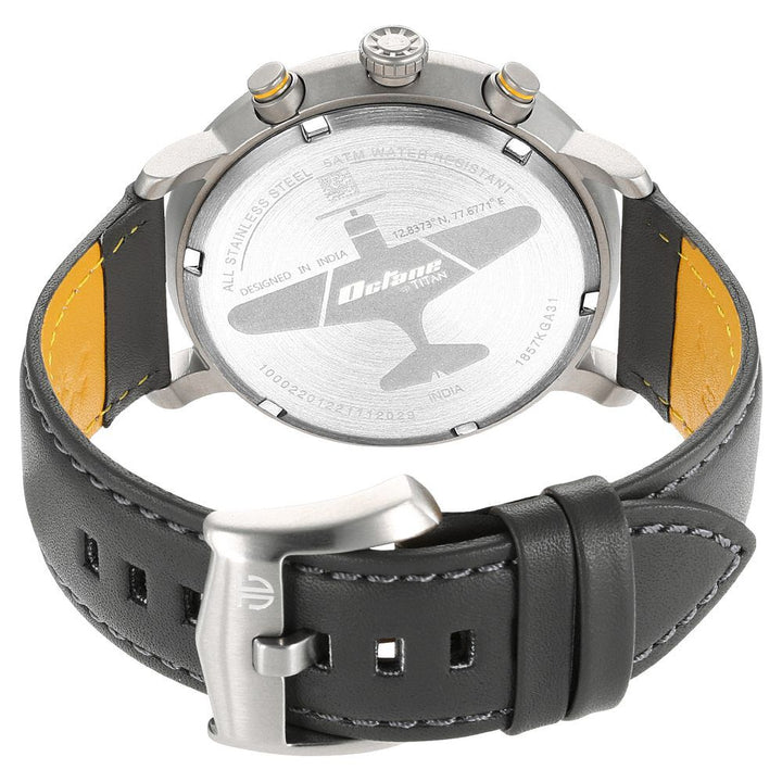 Titan Octane Aerobatics Anthracite Dial Chronograph Leather Strap Watch for Men - The Watch Factory ®