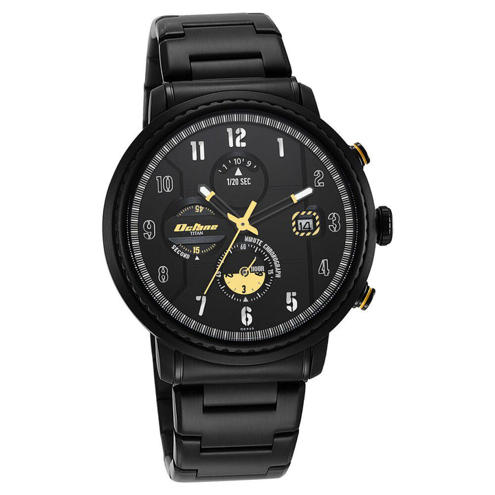 Titan Octane Aerobatics Black Dial Chronograph Stainless Steel Strap watch for Men - The Watch Factory ®