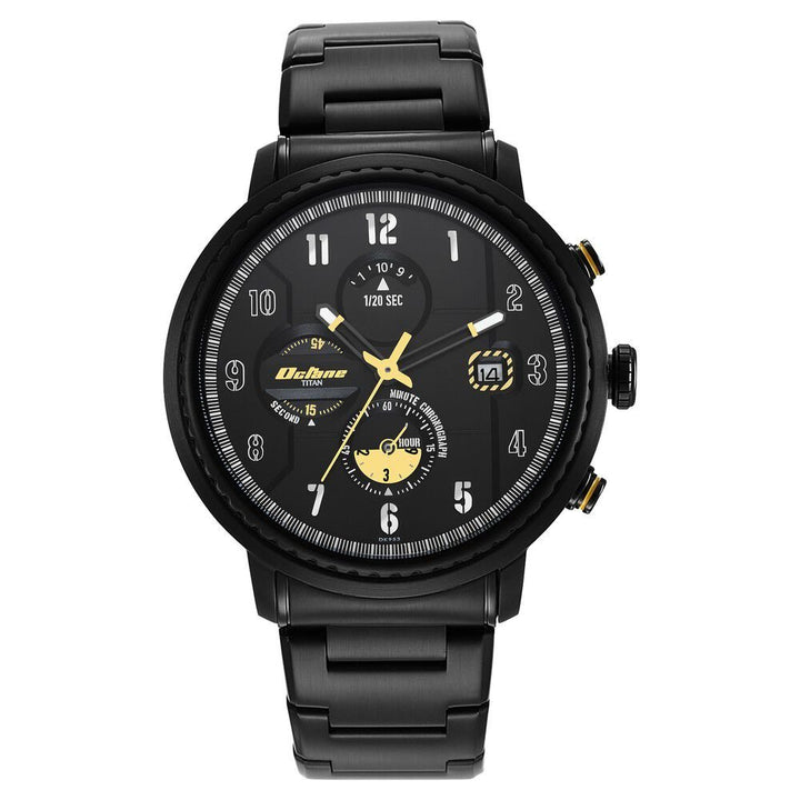Titan Octane Aerobatics Black Dial Chronograph Stainless Steel Strap watch for Men - The Watch Factory ®