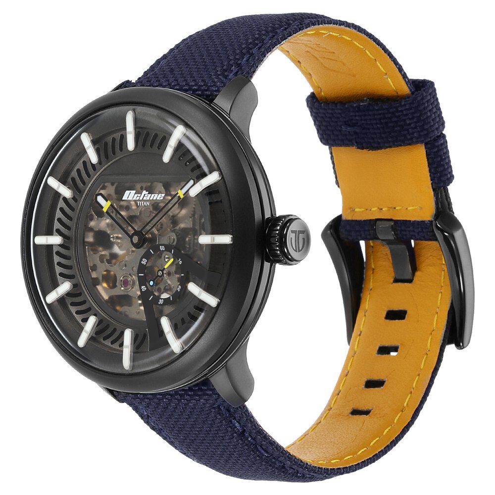 Titan Octane Aerobatics Mechanical Analog Black Dial Nylon Strap Watch for Men - The Watch Factory ®