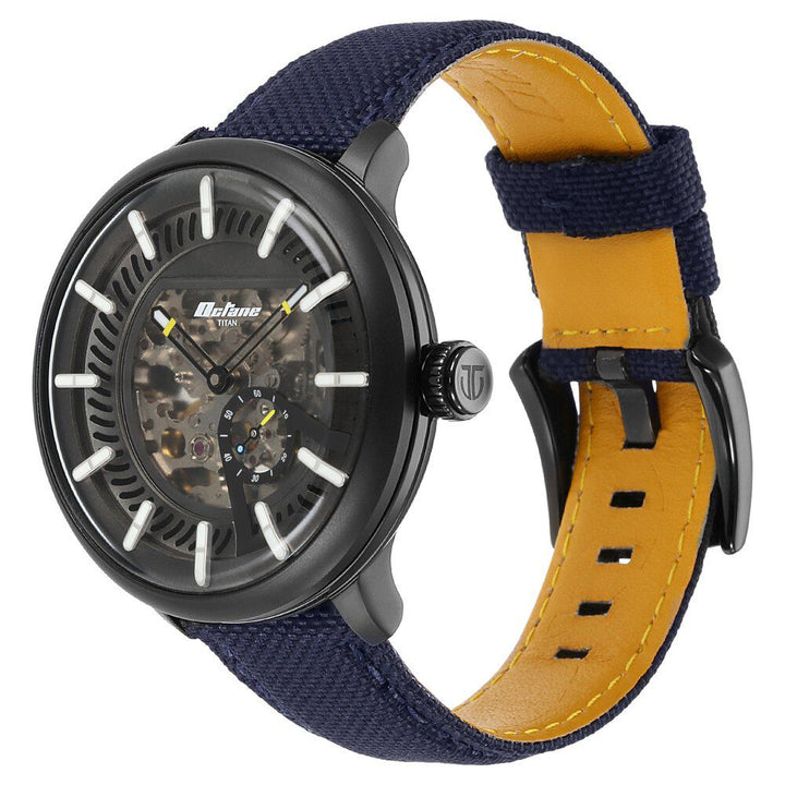 Titan Octane Aerobatics Mechanical Analog Black Dial Nylon Strap Watch for Men - The Watch Factory ®