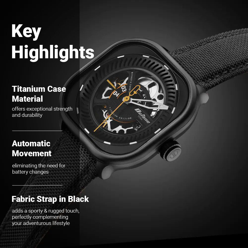 Titan Octane Aerobatics Black Dial Automatic Fabric Strap watch for Men - The Watch Factory ®