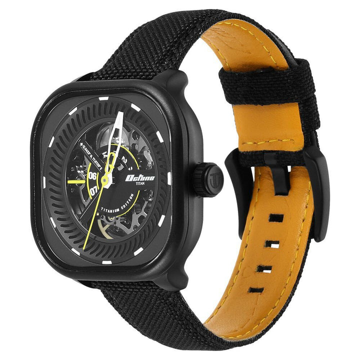 Titan Octane Aerobatics Black Dial Automatic Fabric Strap watch for Men - The Watch Factory ®