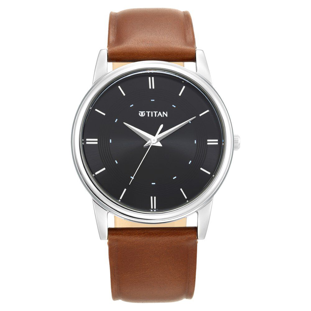 Titan Classic Black Dial Analog Stainless Steel Strap watch for Men-NP1862SL04