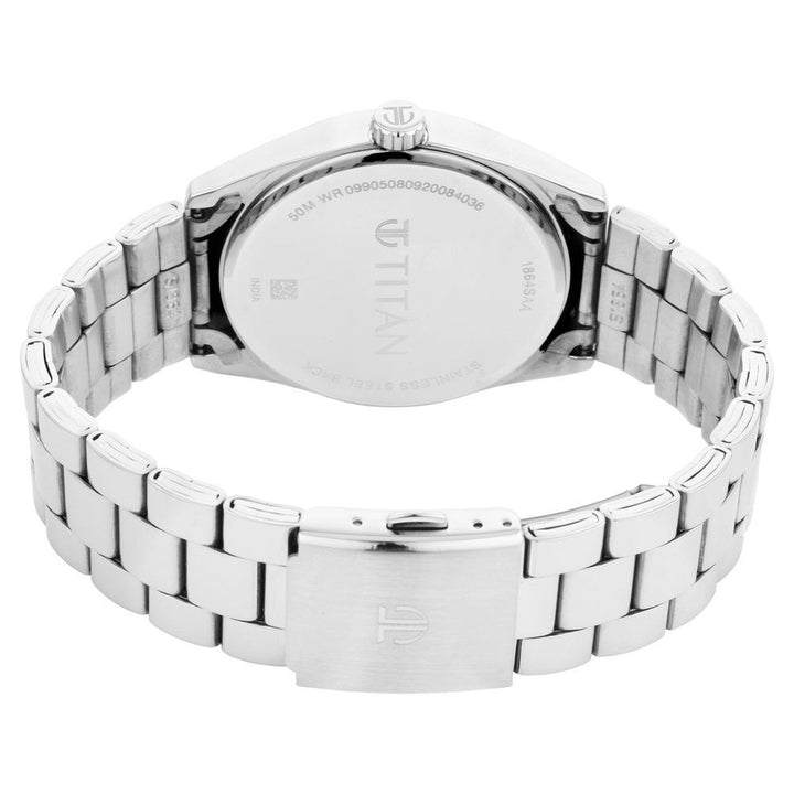 Titan Blue Dial Analog with Day and DateStainless Steel Strap watch for Men-NP1864SM03