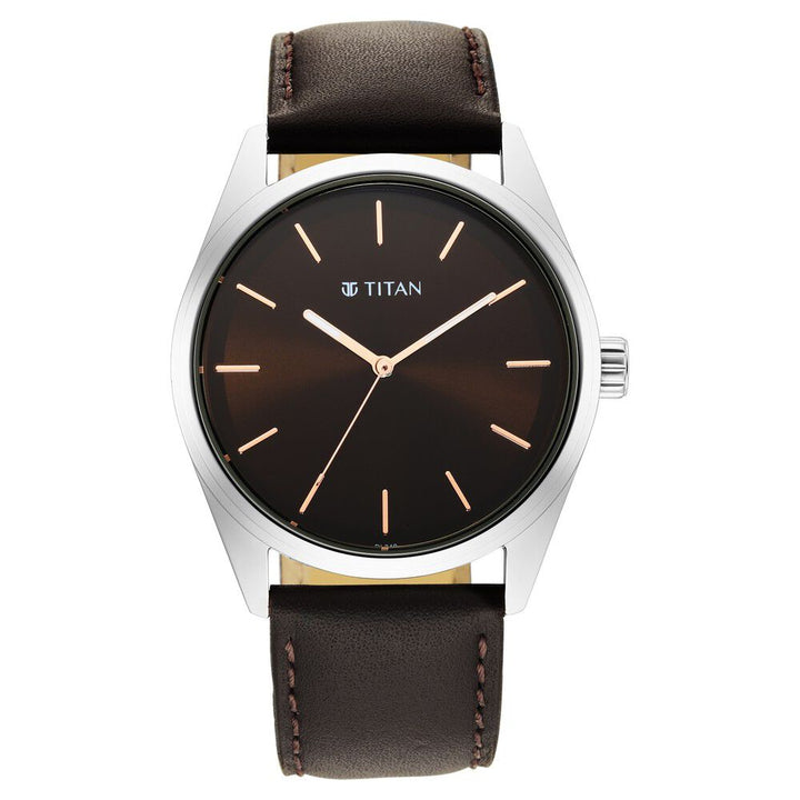 Titan Workwear Brown Dial Analog Leather Strap Watch Men - The Watch Factory ®