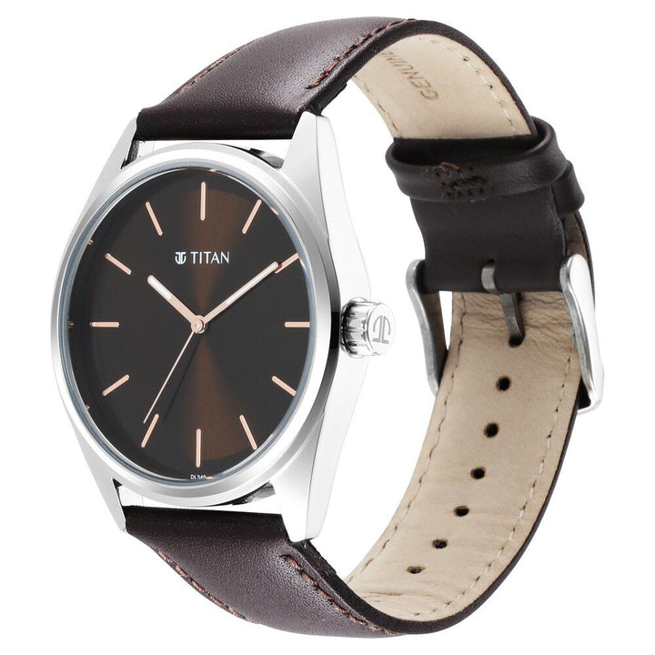 Titan Workwear Brown Dial Analog Leather Strap Watch Men - The Watch Factory ®
