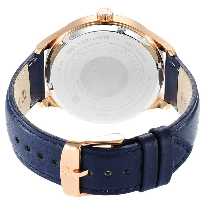 Titan Punjab Collection Blue Dial Analog with Date Leather Strap Watch for Men - The Watch Factory ®