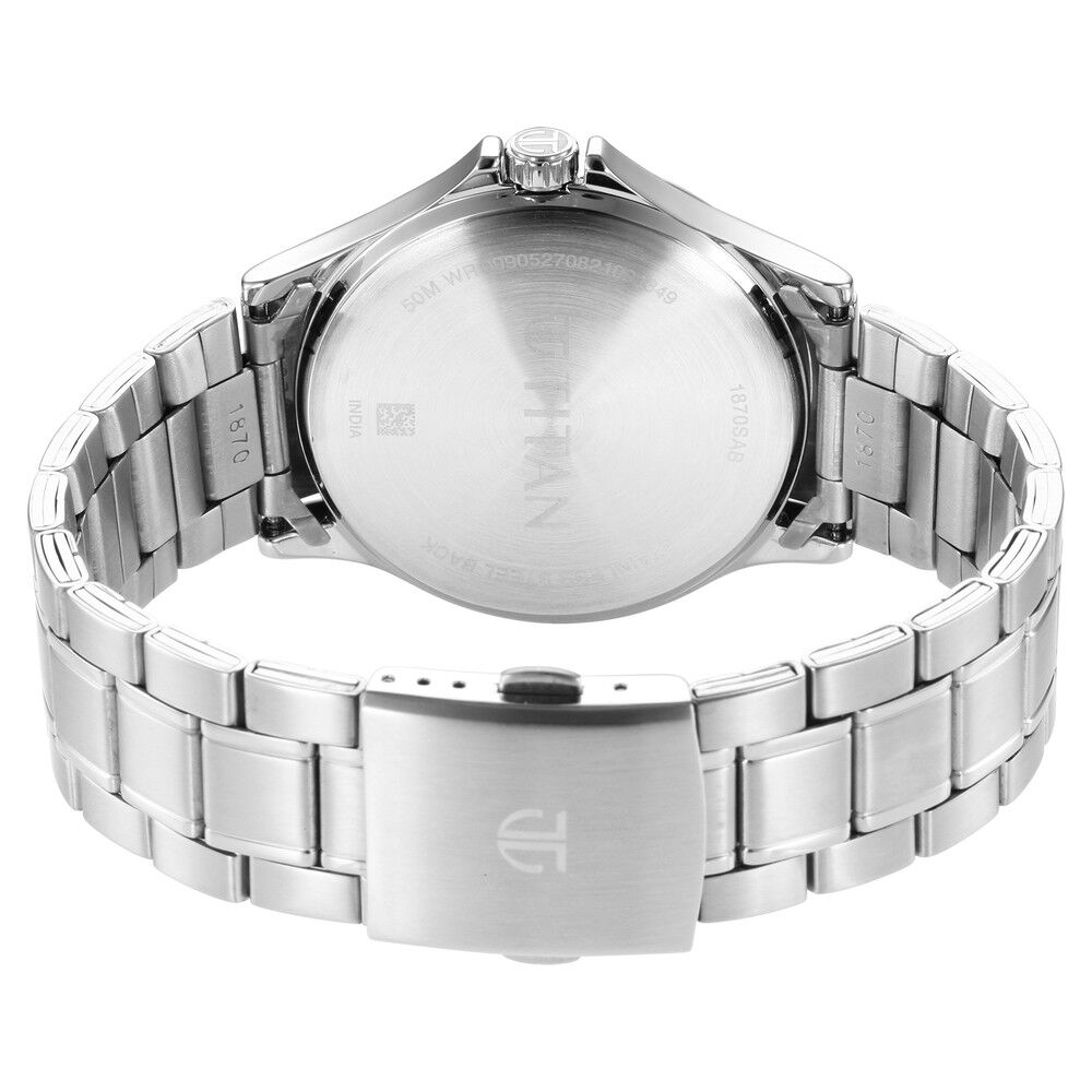 Titan Trendsetters Light Champ Dial Analog Stainless Steel Strap watch for Men-1870SM01