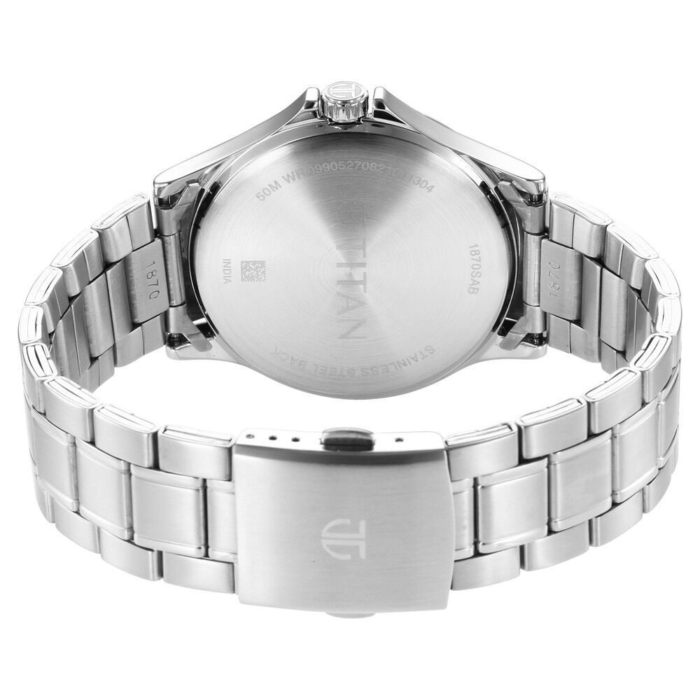 Titan Trendsetters Dark Brown Dial Analog Stainless Steel Strap watch for Men-1870SM02