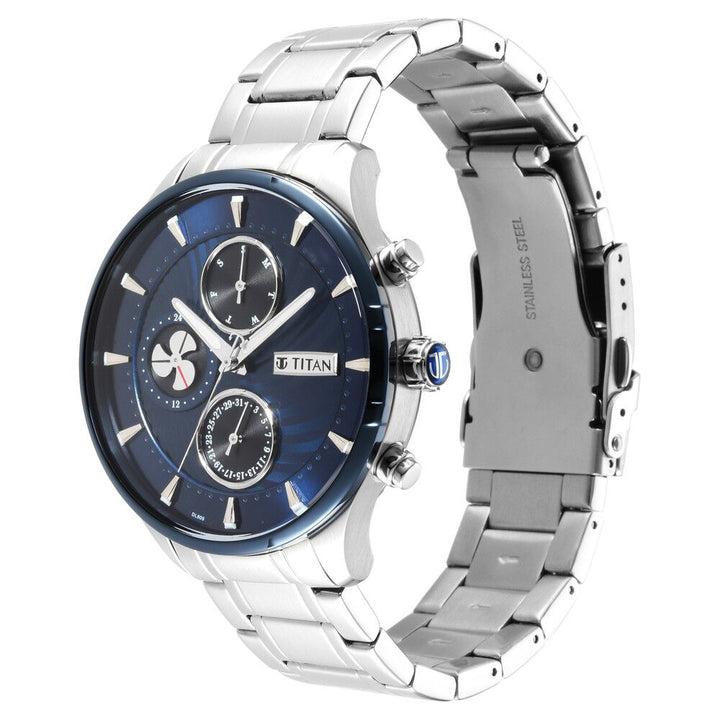 Titan Maritime Blue Dial Quartz Multifunction Stainless Steel Strap watch for Men - The Watch Factory ®