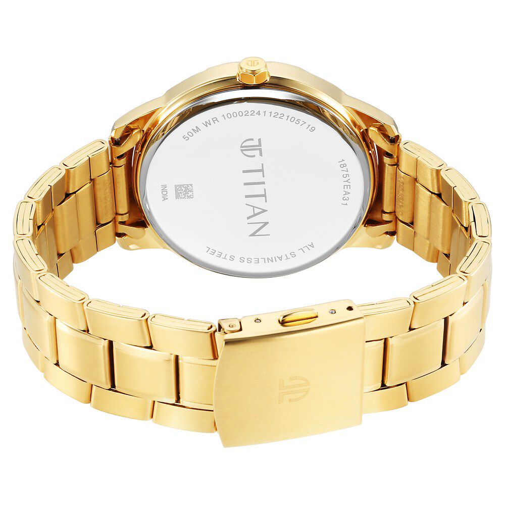 Titan Regalia Opulent Blue Dial Analog with Day and Date Metal Strap watch for Men - The Watch Factory ®