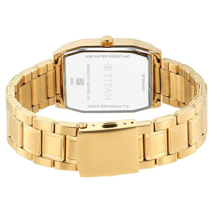 Titan Regalia Opulent Quartz Analog with Day and Date White Dial Golden Metal Strap Watch For Men - The Watch Factory ®