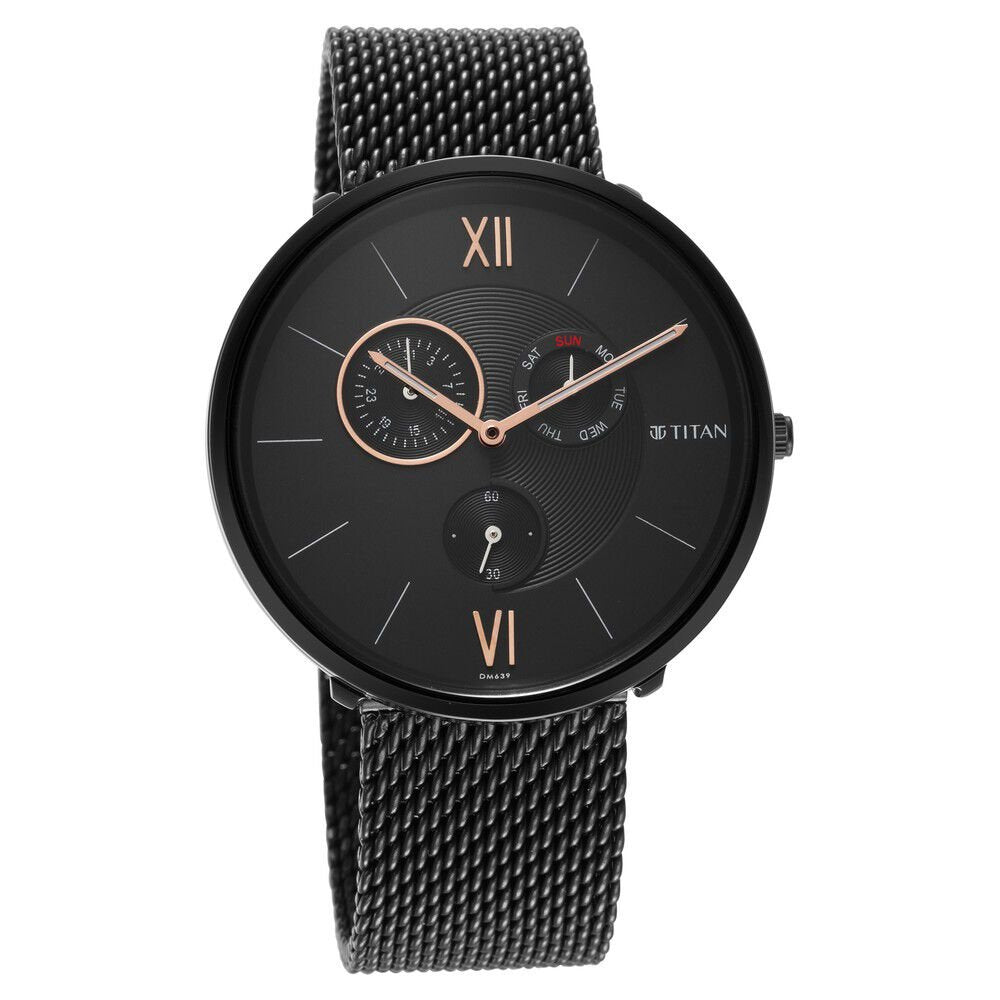 Titan Men's Slimline Multifunction Watch with Elegant Weave Strap - The Watch Factory ®