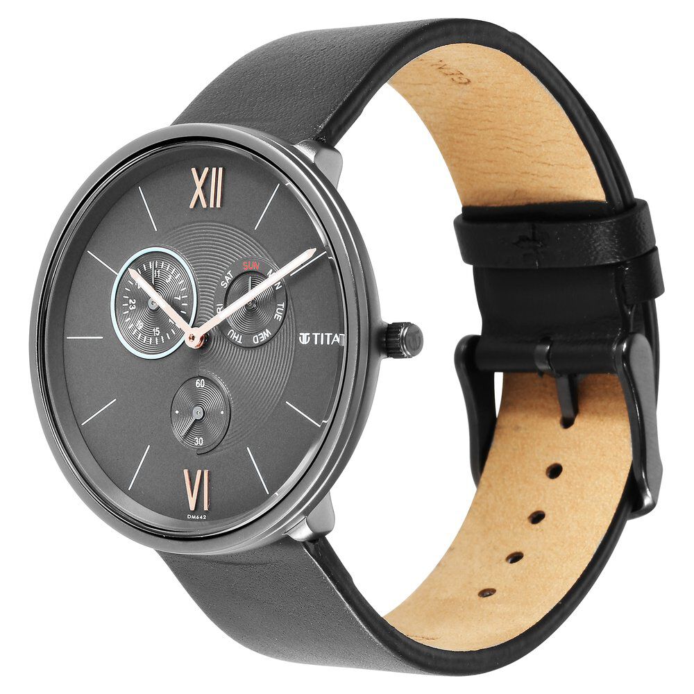 Titan Slim Quartz Multifunction Grey Dial Quartz Stainless Steel Strap Watch for Men - The Watch Factory ®