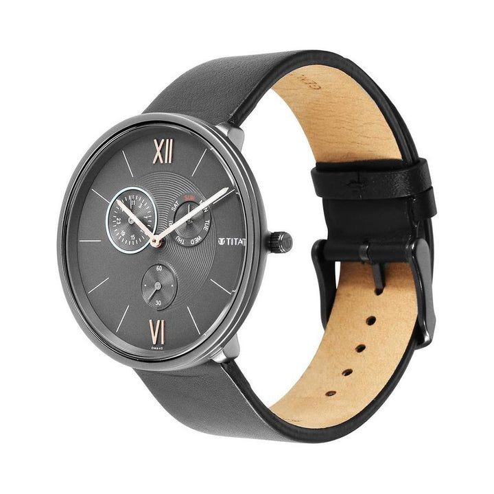 TITAN Men Black & Gold NS1877QL01