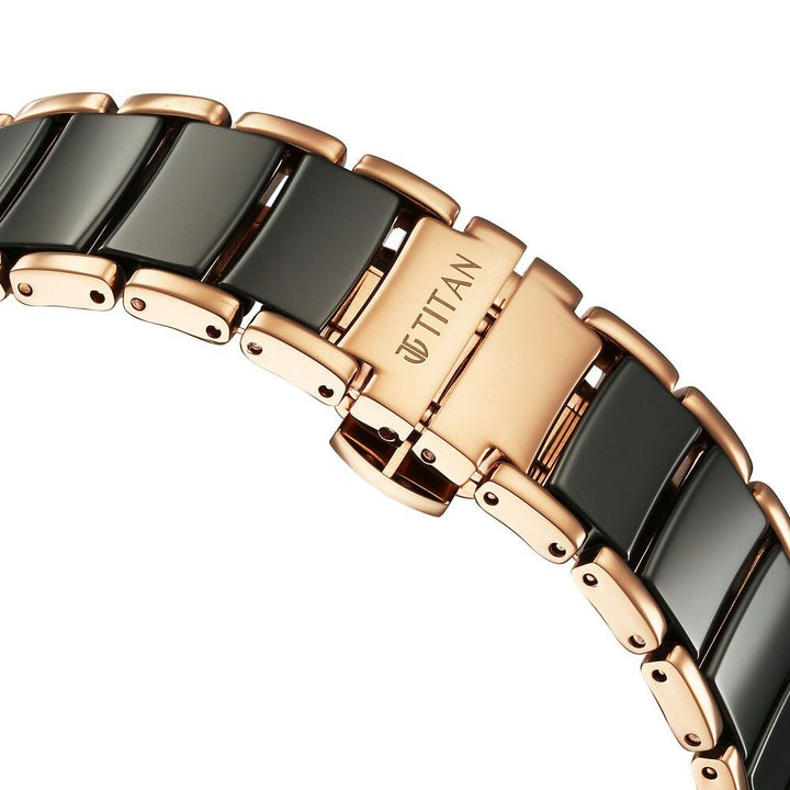 Titan Edge Fusion Quartz Analog Black Dial Black Steel & Ceramic Strap Watch for Men - The Watch Factory ®