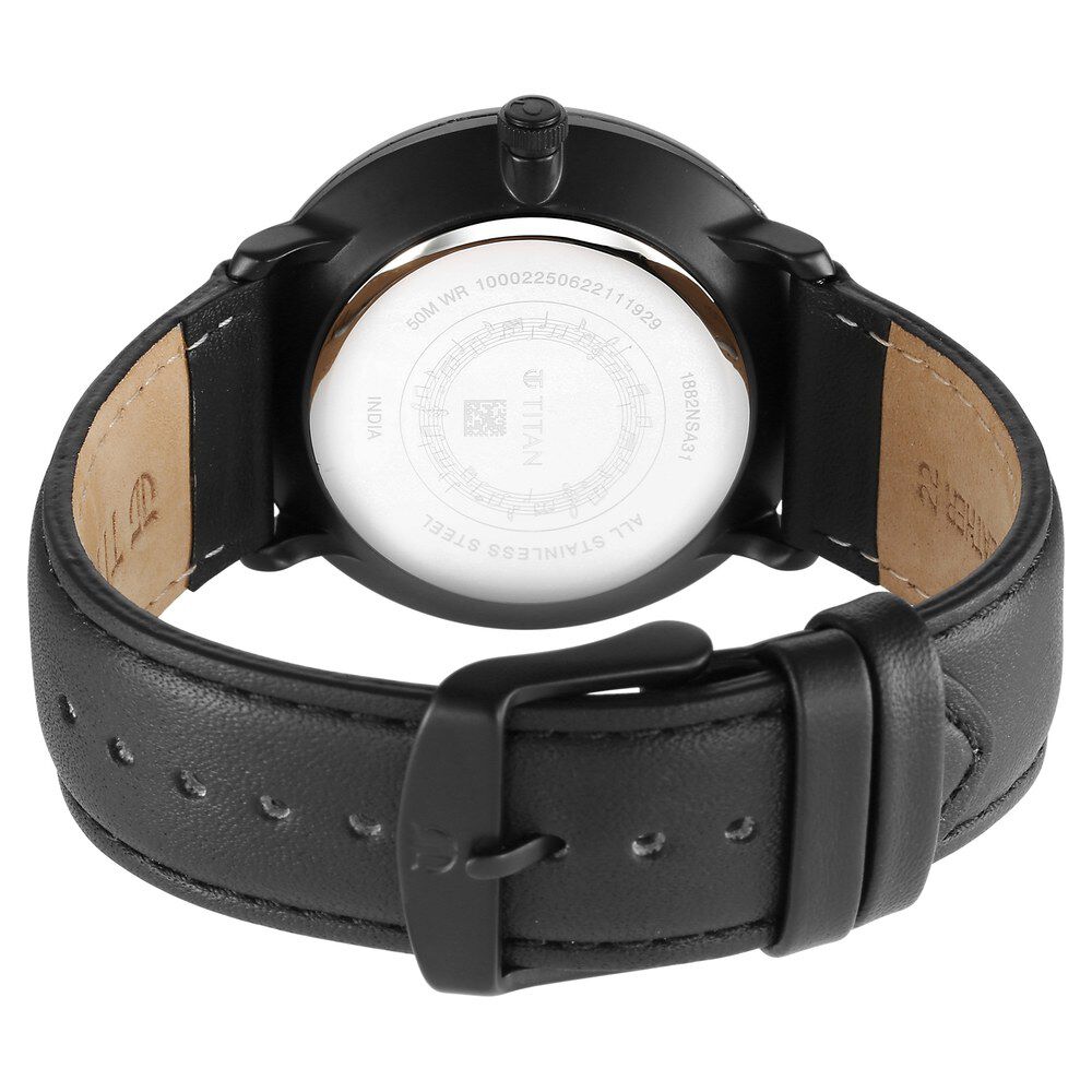 Titan Quartet Silver Dial Quartz Multifunction Leather Strap watch for Men NS1882NL01